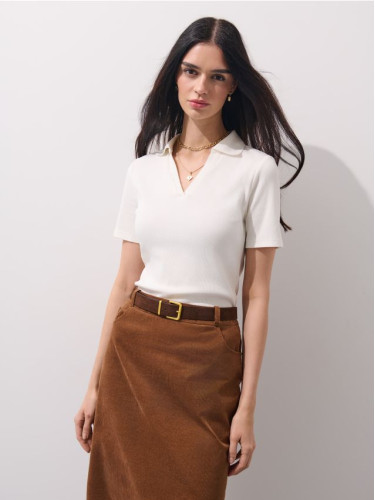 Mohito - Блуза с яка - кремaво