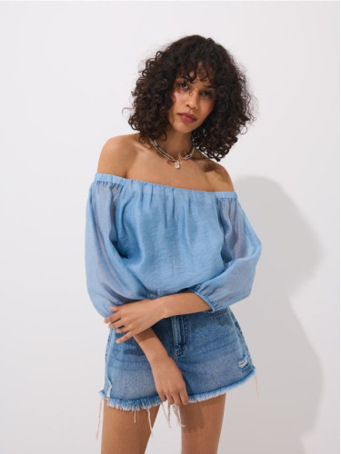 Mohito - Блуза с голи рамене - син