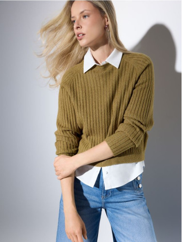 Mohito - Пуловер с риза - маслинено зелено