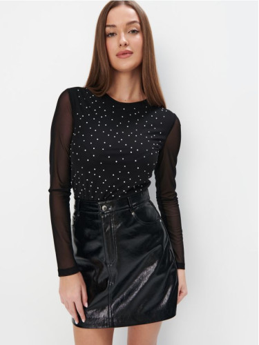 Mohito - Блуза от мрежесто жарсе - черен