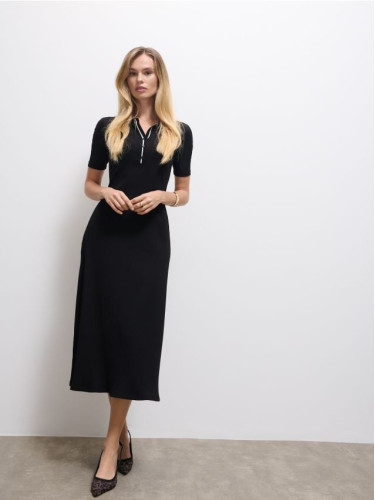 Mohito - Миди рокля с яка - черен