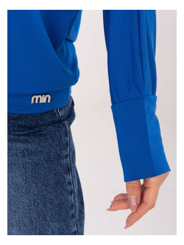 Кобалтова блуза с дълъг ръкав