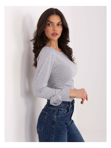 Сива блуза с дълъг ръкав