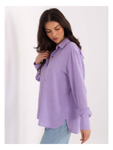 Дамска едноцветна риза, светло лилава
