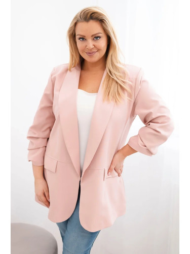 Kesi Włoski Elegant Plus Size women's blazer dark powder pink