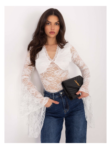Дантелена блуза с дълъг ръкав