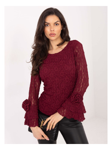 Дантелена блуза с волани