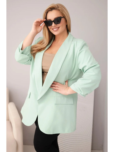 Kesi Włoski Elegant Plus Size women's blazer mint
