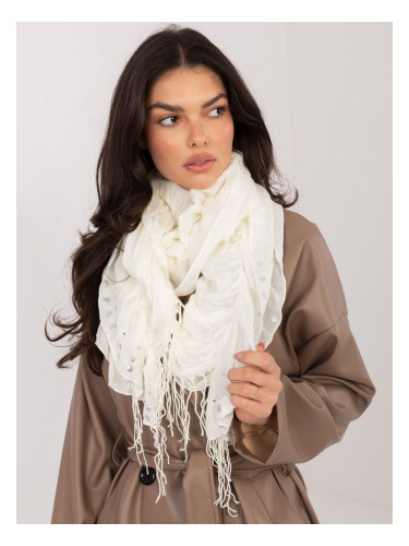 Елегантен шал в екрю с украшения
