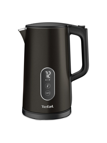 Електрическа кана Tefal KI831E10, 1800W, 1.7 л, 5 темп. нива, LED, Сензорно управление, 360°C основа, Двойни стени, Филтър против варовик, Черен