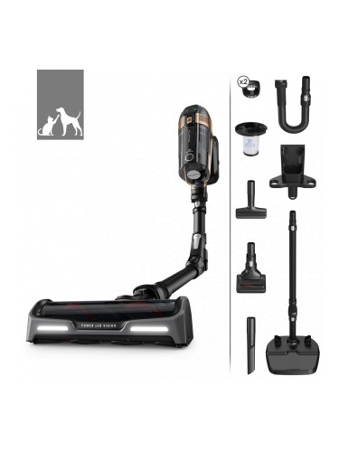 Вертикална прахосмукачка Rowenta X-Force Flex 15.60 RH99F1, 520W, 230AW, 0.9 л, 32.4V, Автономия 80 мин, Автоматична мощност, LED четка, Дисплей, Flex