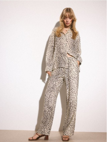 Mohito - Панталон с шарки - кремaво