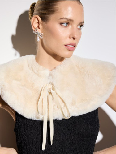 Mohito - Яка от изкуствена козина - кремaво