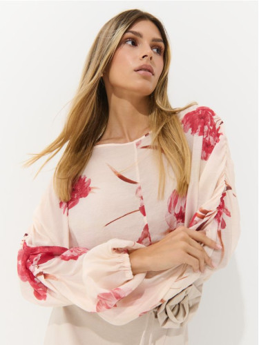 Mohito - Блуза със съдържание на лиосел - кремaво