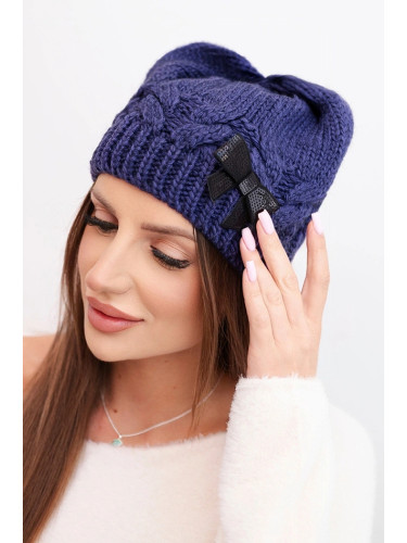 Дамска зимна шапка с декоративна панделка K438