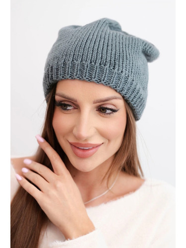 Дамска зимна шапка Кеси с уши, тъмносива