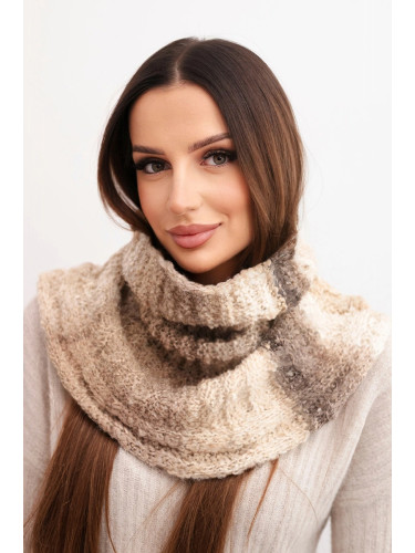 Дамски зимен шал с поло яка Kesi KN21 бежов