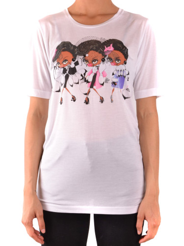 Бяла тениска Dsquared с щампа