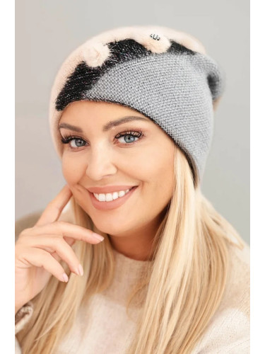 Елегантна дамска шапка с кожена облицовка