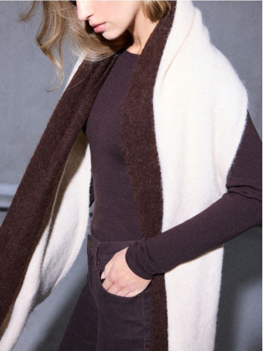 Mohito - Шал със съдържание на вълна от алпака - кремaво