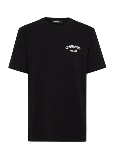 Черна тениска с къс ръкав Dsquared2