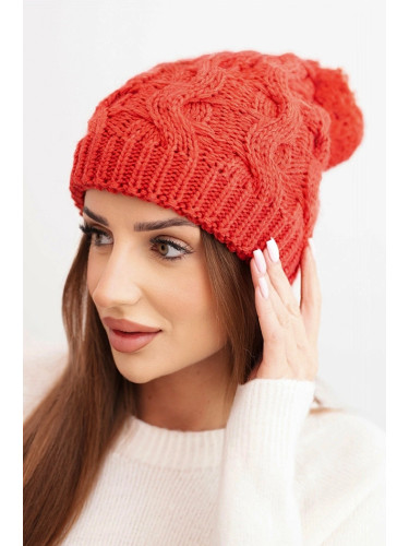 Дамска зимна вълнена шапка с дебела плитка