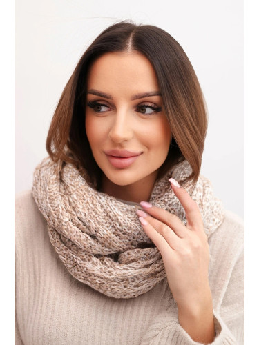 Дамски дебел зимен шал на пъстри цветове KN24 бежов