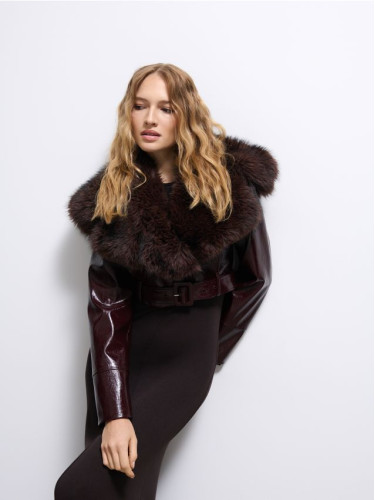 Mohito - Яке с пухена яка - тъмно лилаво