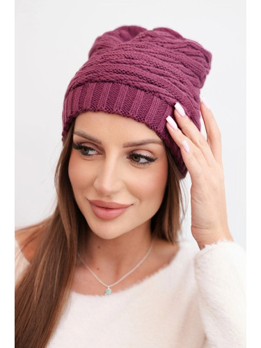 Дамска зимна шапка Kesi K439 тъмно лилава
