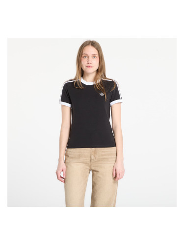 Тениска adidas 3 Stripes Slim T-Shirt Black/ White L