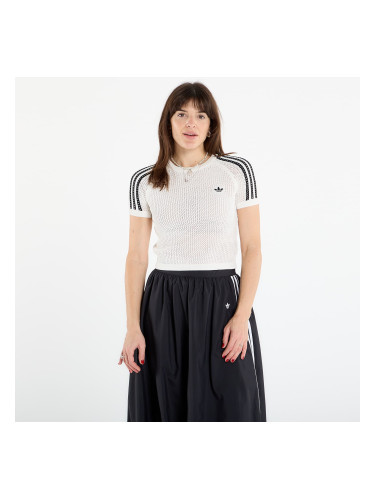 Тениска adidas Knitted Crochet Cali T-Shirt Off White S