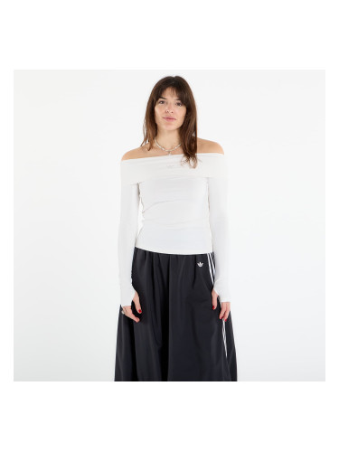 Тениска adidas Off-shoulder Long-Sleeve Top Cloud White L