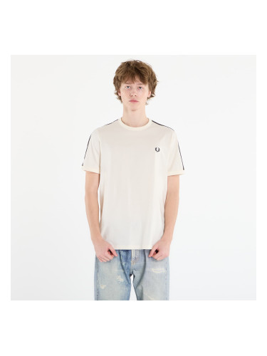 Тениска FRED PERRY Contrast Tape Ringer T-Shirt Ecru/ Burntobacco XXL