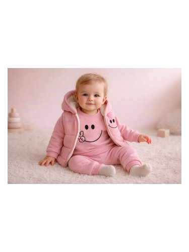 Бебешки комплект за момиче SMILE наситено розово