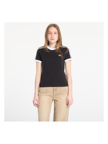 Тениска adidas 3 Stripes Slim T-Shirt Black/ White L