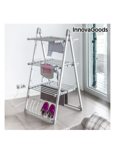 Сгъваем Електрически Сушилник за Дрехи Compak InnovaGoods 300W Gris (30 Пръчки)