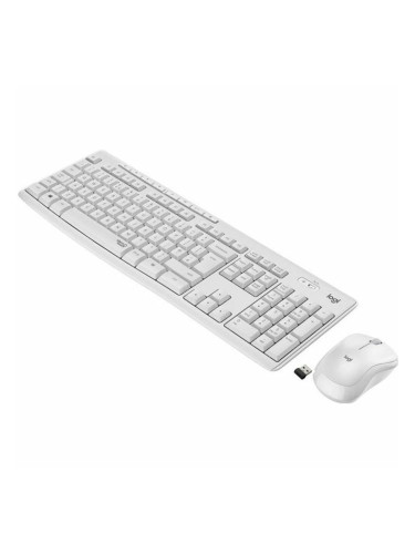 Kлаиатура с безжична мишка Logitech MK295 Бял AZERTY