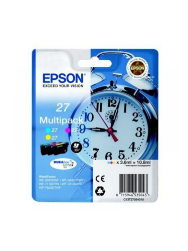 Оригиална касета за мастило Epson Multipack 3-colour 27 DURABrite Ultra Ink Трицветен Жълт Синьо-зелен Пурпурен цвят