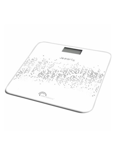 Електронен кантар за баня Little Balance Talking Voice Черен Бял калено стъкло 180 kg