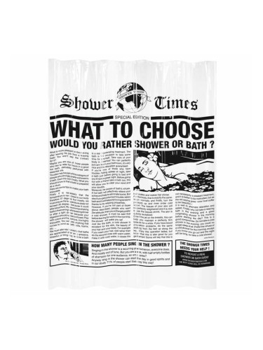 Душ завеса Gelco Gazette Черен PEVA 180 x 200 cm