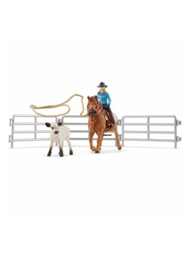 Кукла Schleich Cowgirl Team Roping Fun