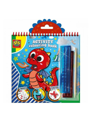 Картини за Оцветяване SES Creative Activity Colouring Book 3 в 1 Тетрадка