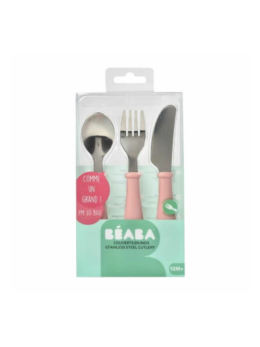 Прибори за Хранене Béaba Розов Неръждаема стомана 3 Части
