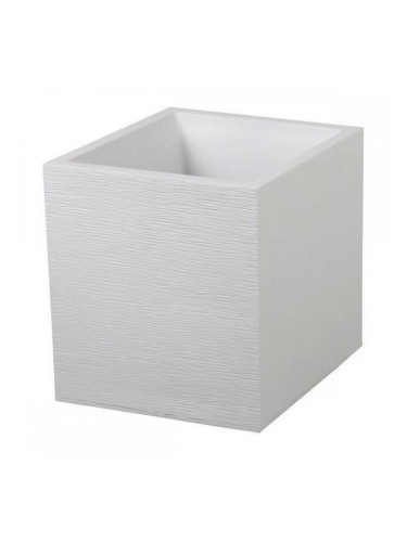 Саксия EDA Graphit Бял Пластмаса Квадратек 39 x 39 x 43 cm