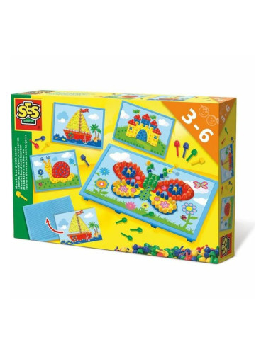 Занаятчийска игра SES Creative Mosaic chart with maps Зелен Многоцветен