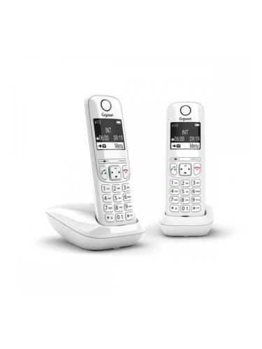 Безжичен телефон Gigaset AS690 Duo Бял