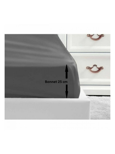 Регулируем чаршаф с ластик Lovely Home Тъмно сив 90 x 190 (Единично легло)