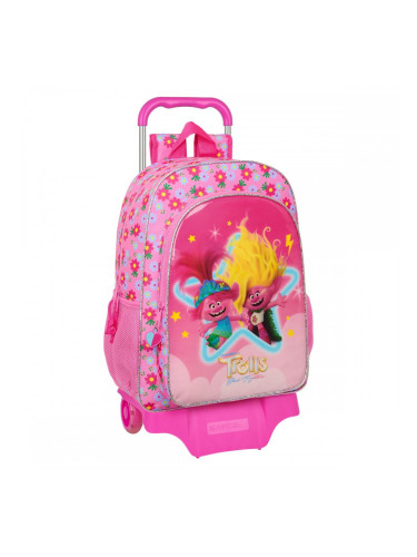 Училищна чанта с колелца Trolls Розов 33 x 42 x 14 cm