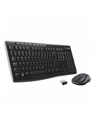 Kлаиатура с безжична мишка Logitech MK270 френски Черен AZERTY