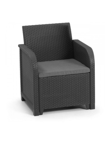 Градинско кресло Allibert by KETER San Remo синтетичен ратан Тъмно сив PP (65 x 63 x 74 cm)